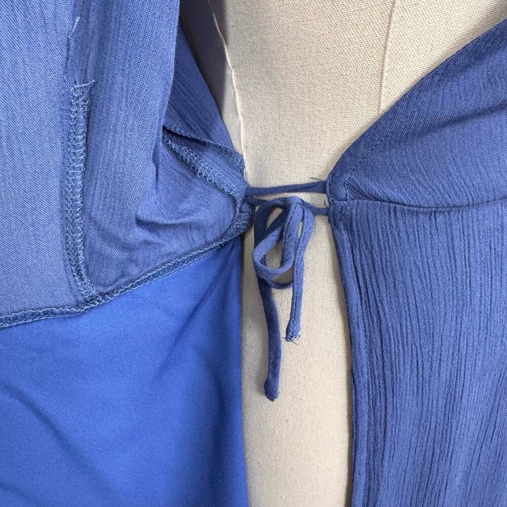 NWT Lulu's Heart of Marigold Dress Blue Wrap Maxi Gauzey Bridesmaid Party Size S - Picture 10 of 14